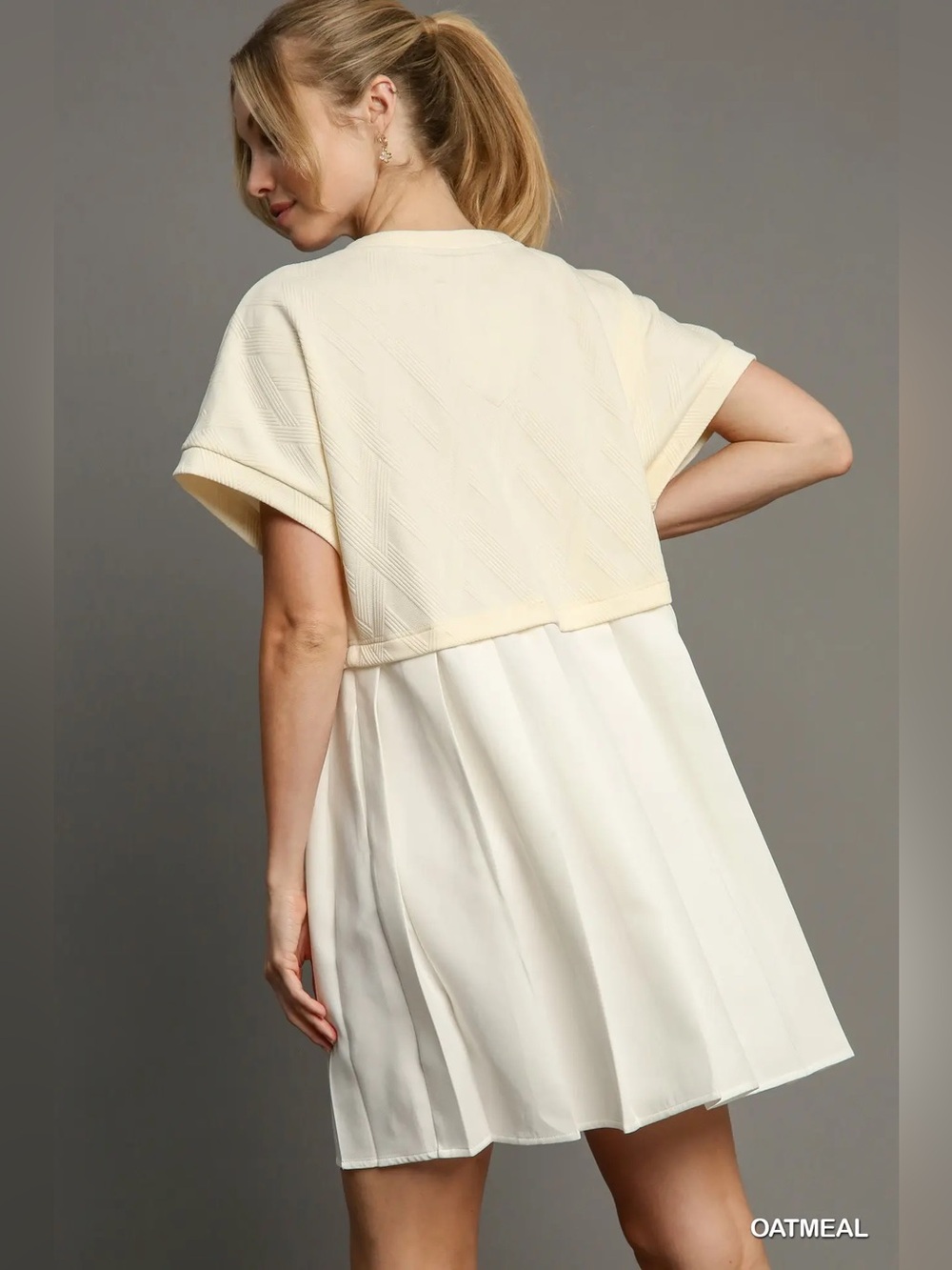 Umgee Round Neck Knit Skirt Dress - Picture 3 of 7